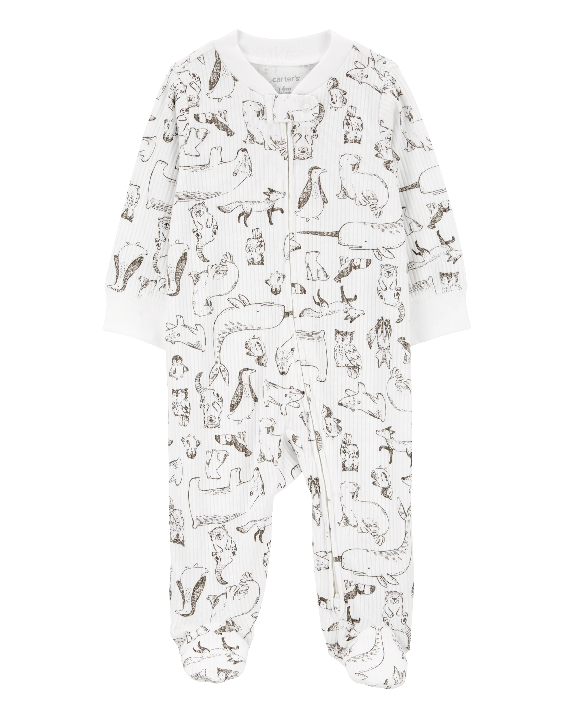 CARTERS BEBE NIÑO PIJAMA IVORY ANIMAL PRINT Y11470