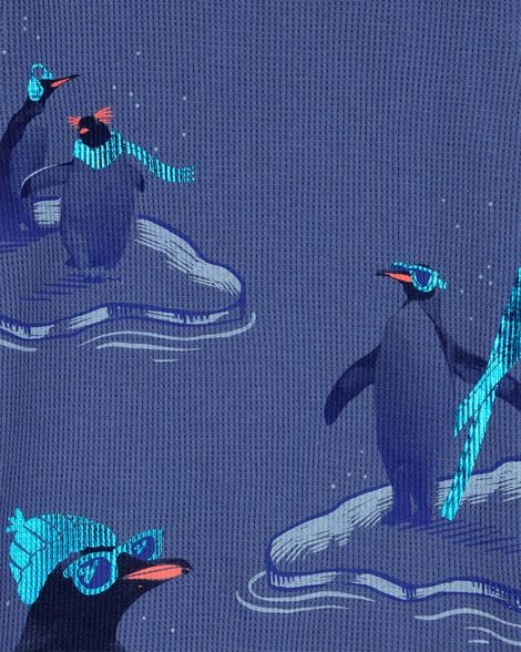 CARTERS NIÑO TSHIRT PENGUIN LS GRAPHIC BLUE Y11876