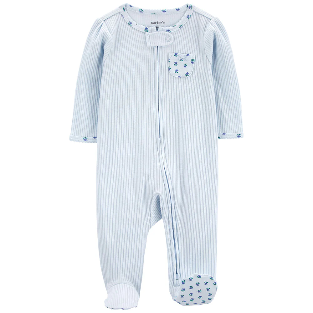 CARTERS BEBE NIÑA PIJAMA BLUE WITH POCKET ART