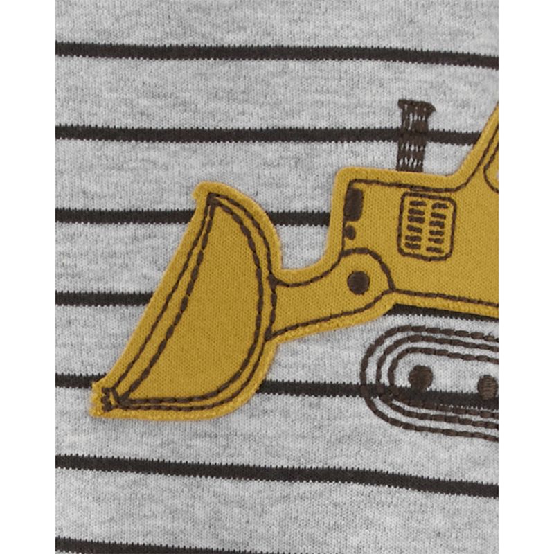 CARTERS BEBE NIÑO PIJAMA GRAY STRIPE CONSTRUCTION