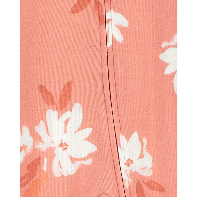 CARTERS BEBE NIÑA PIJAMA PINK FLORAL ZIP STYLE 2PK
