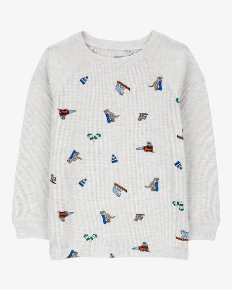 CARTERS NIÑO TSHIRT WINTER ANIMALS LS GREY Y11885