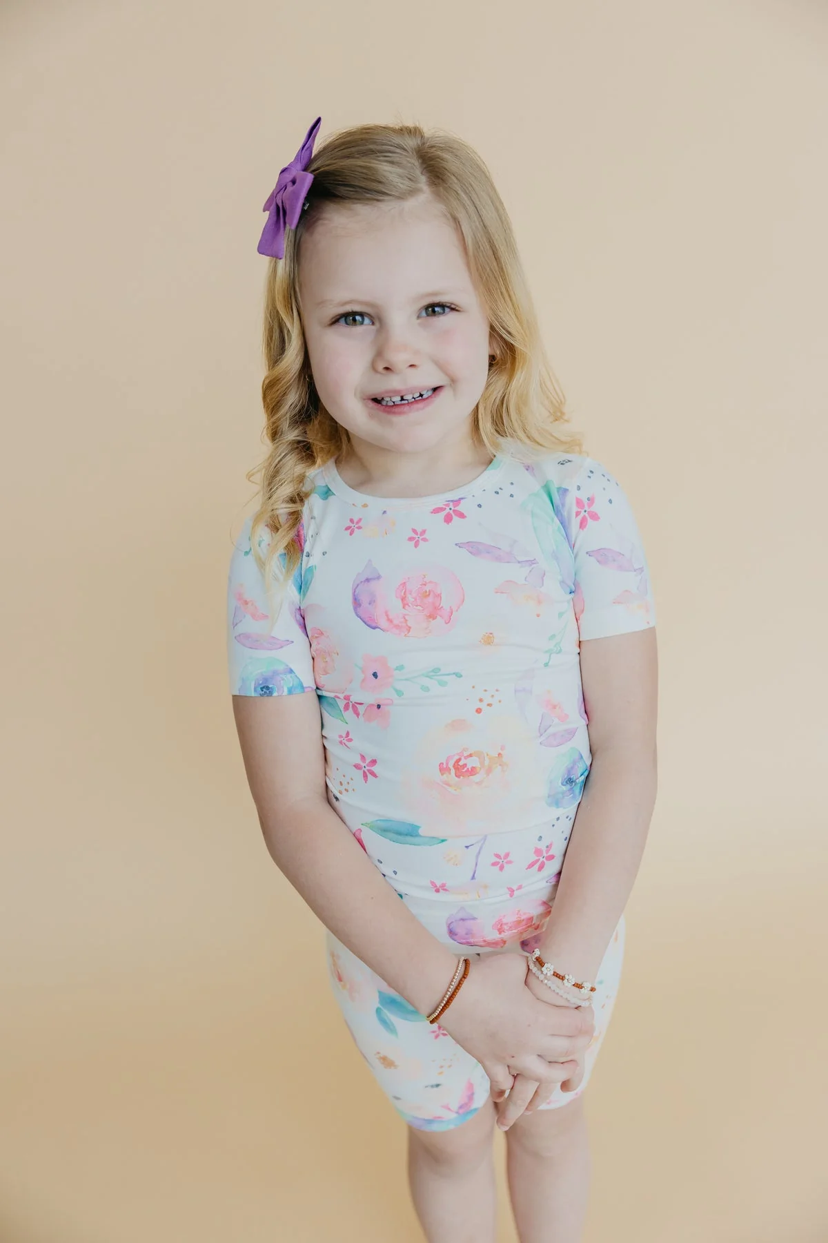 COPPER PEARL NIÑA PIJAMA BLOOM SHORT SLEEVE 2PK