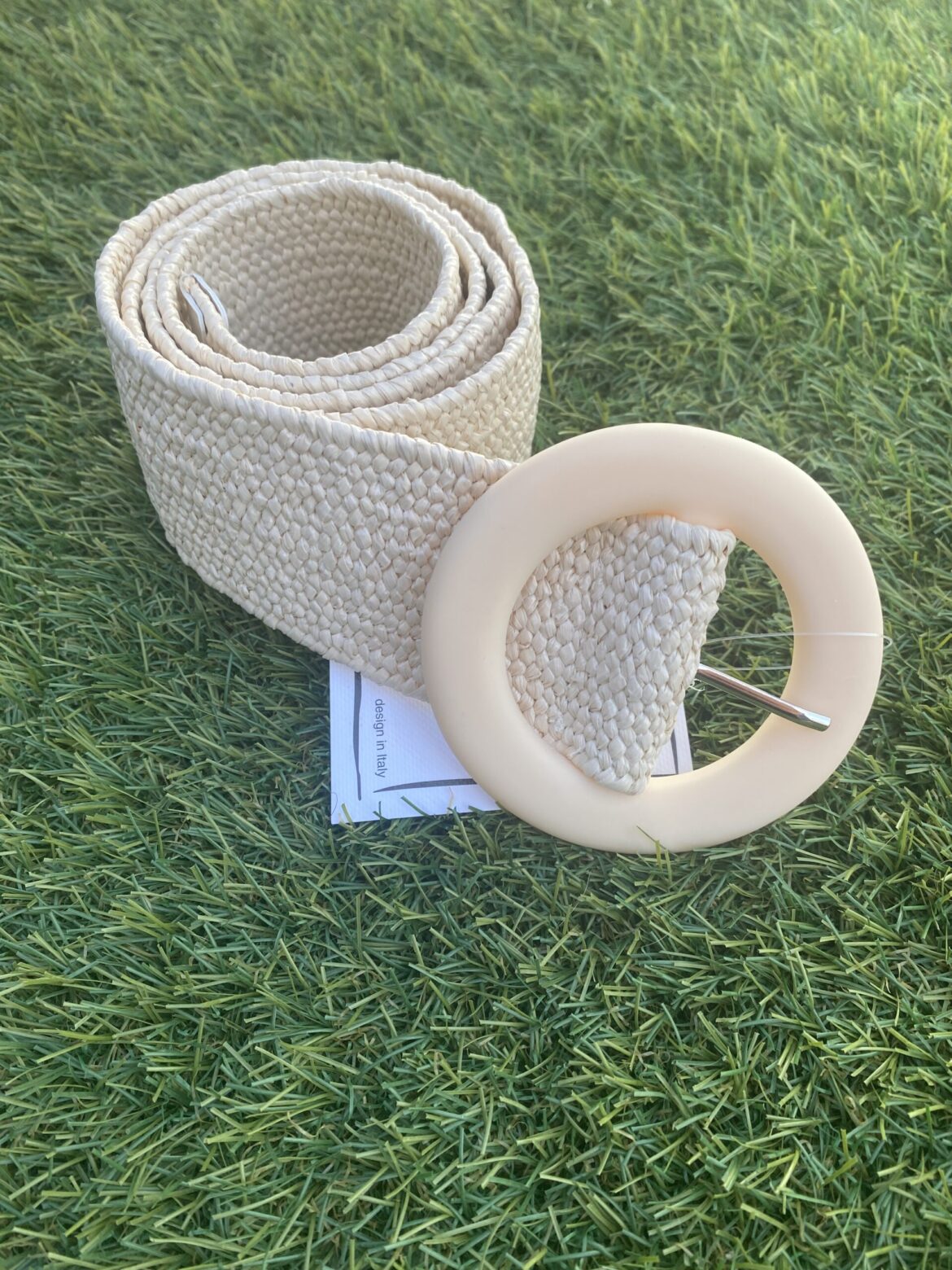 Cinturón elástico de rafia