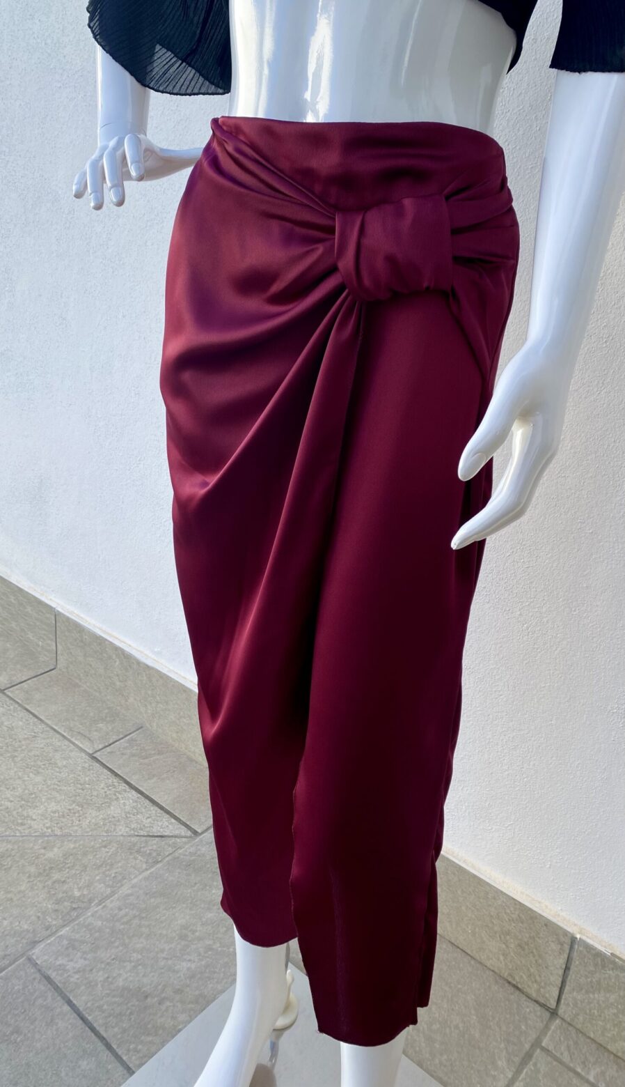 Falda Raso Burdeos - Imagen 3