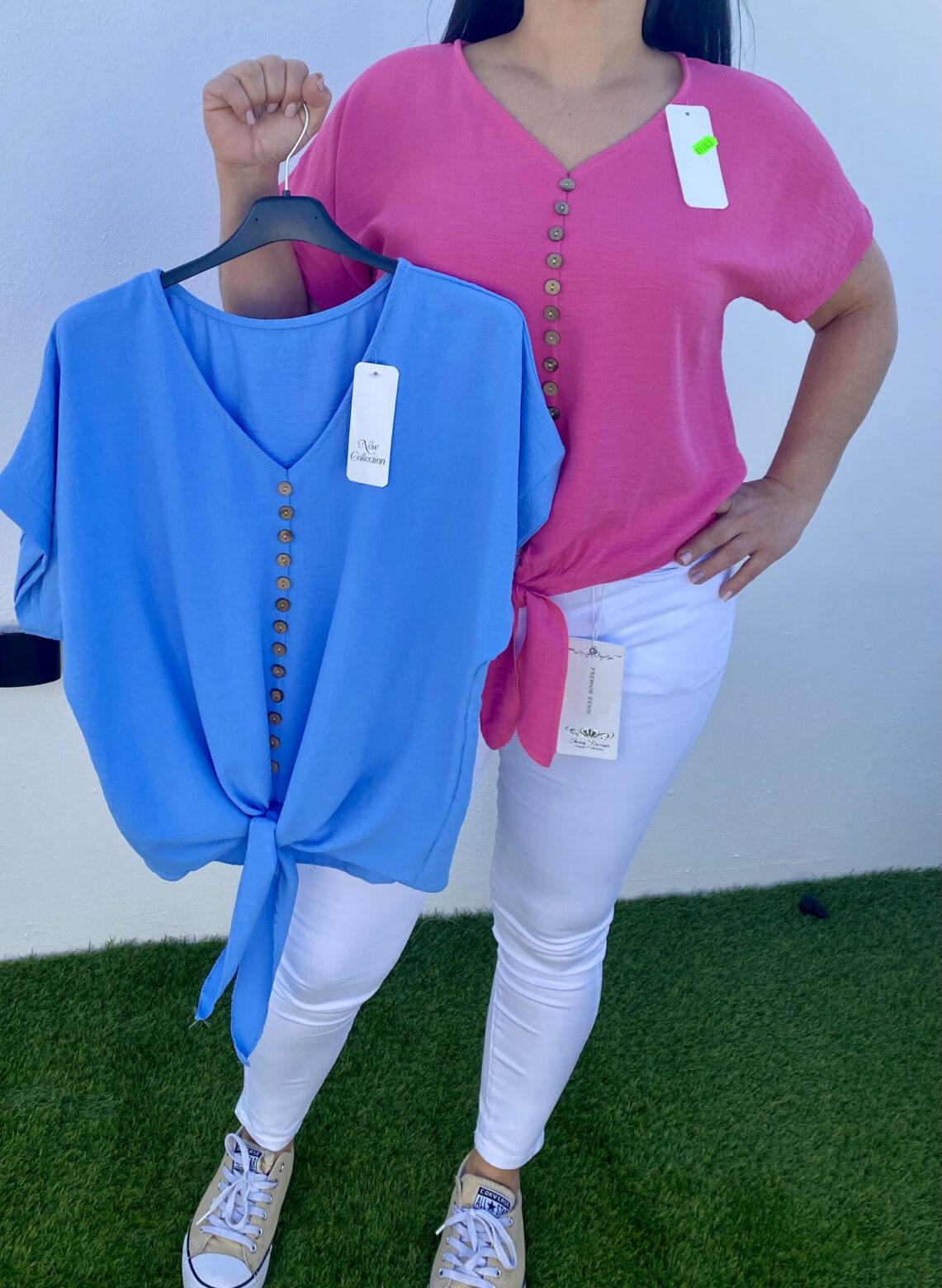 Blusa botones y nudo