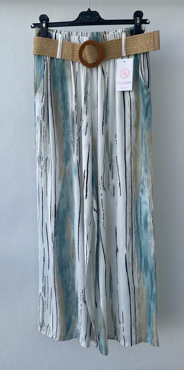 Pantalón lino con cinturón