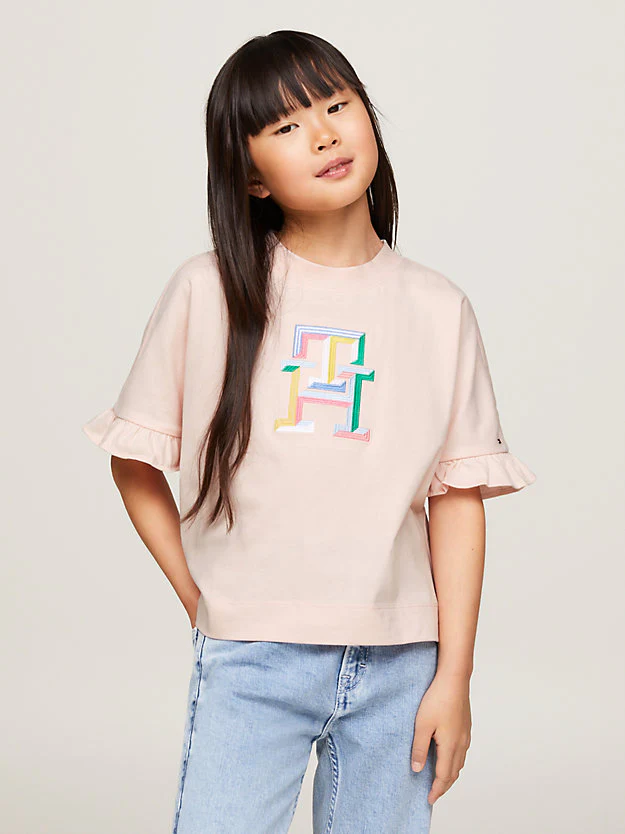 TOMMY HILFIGUER NIÑA TSHIRT MONOGRAM WHIMSY PINK