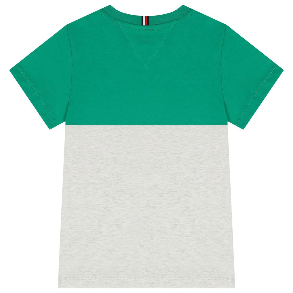 TOMMY HILFIGUER NIÑO TSHIRT ESSENTIAL OLYMPIC GREEN/LIGHT GREY